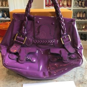 Purple Valentino Shopper in patent leather